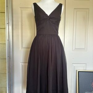 J. Crew Black Silk Midi Dress